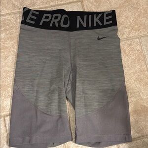 Nike Gray Athletic Shorts with Black Waistband